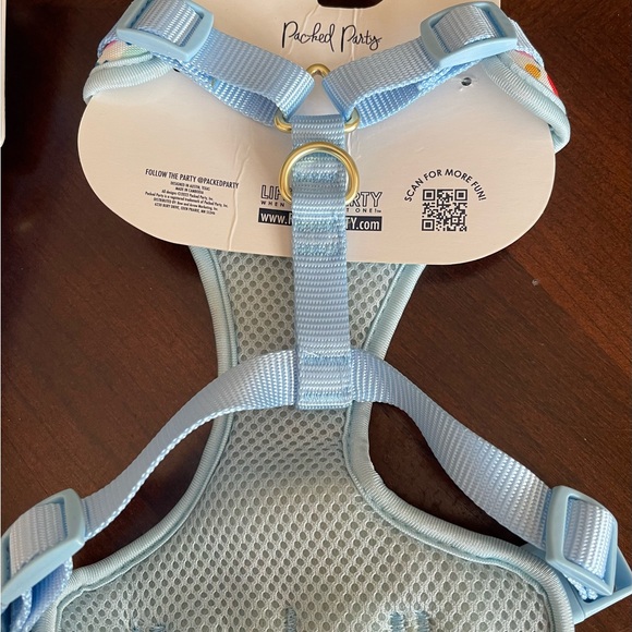 Packed Party Red and Blue Dog Harness and Leash Set - Picture 3 of 5